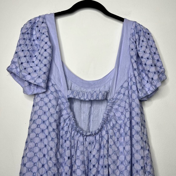 Free People Janie Eyelet Mini Dress Lavender Purple Size XS - Picture 7 of 9